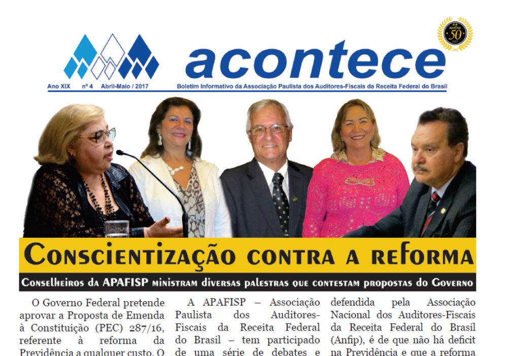 ACONTECE de abril-maio destaca palestras contra a reforma da Previdência