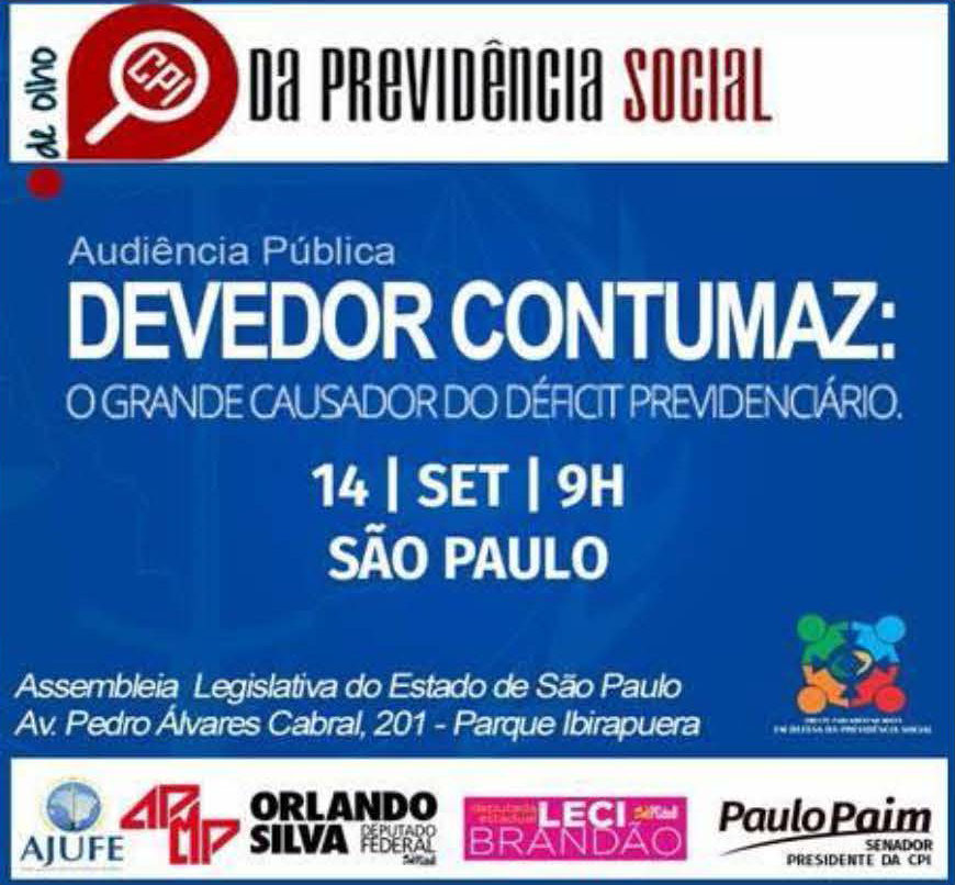 APAFISP convida associados para CPI da Previdência Social