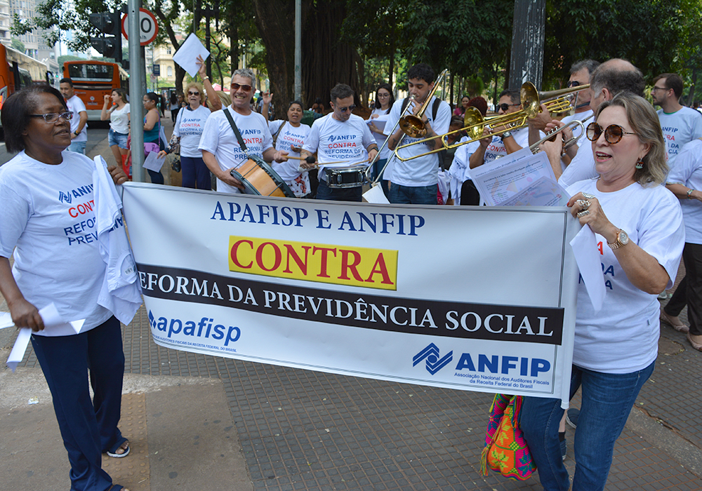 APAFISP e Anfip promovem mobilização contra Reforma da Previdência no Centro de São Paulo
