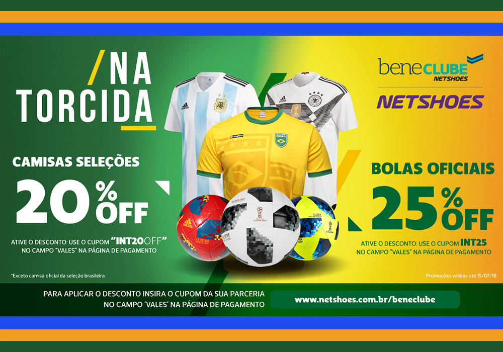 Convênio APAFISP: Netshoes apresenta promoção de bolas e camisas de time para a Copa do Mundo