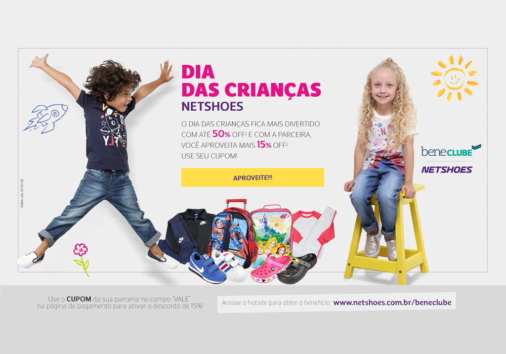 Convênio APAFISP: Netshoes apresenta promoção para o Dia das Crianças