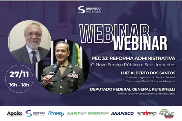 Sindifisco Nacional realiza seminário virtual sobre Reforma Administrativa amanhã (dia 27)