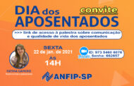 Confira link de acesso à palestra em comemoração ao Dia dos Aposentados desta sexta-feira