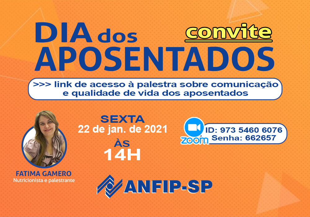 Confira link de acesso à palestra em comemoração ao Dia dos Aposentados desta sexta-feira