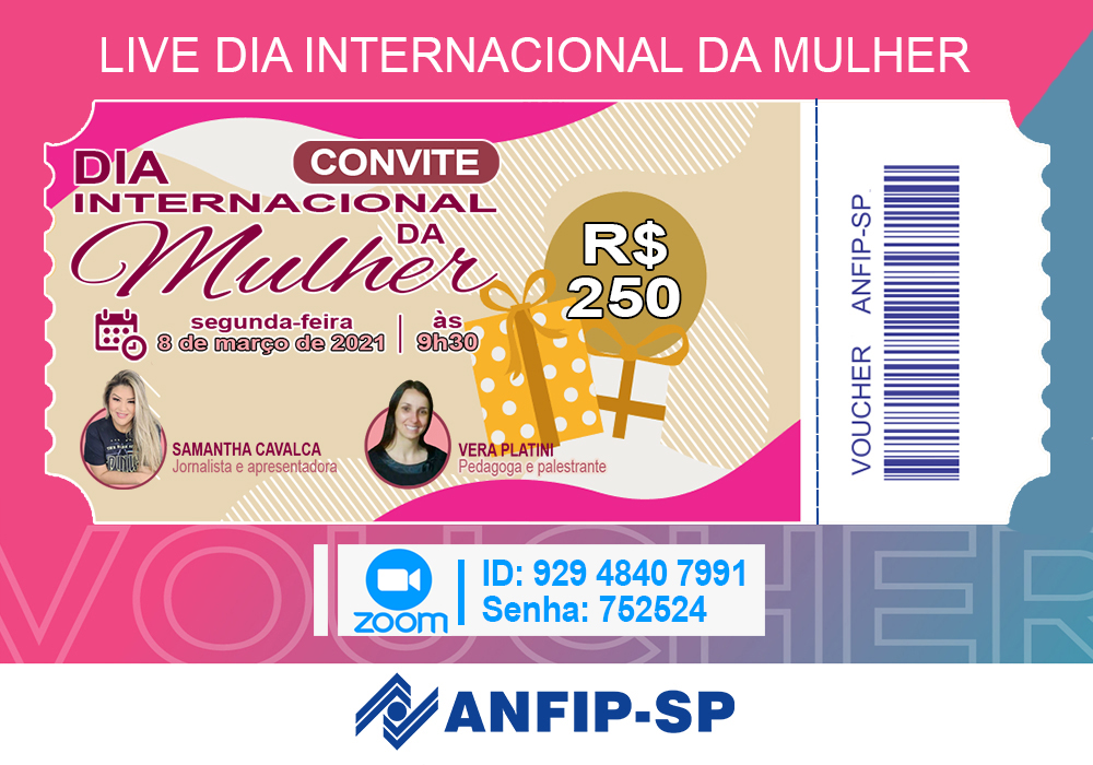 Confira link de acesso para live com sorteio de quatro vales-presente no Dia Internacional da Mulher