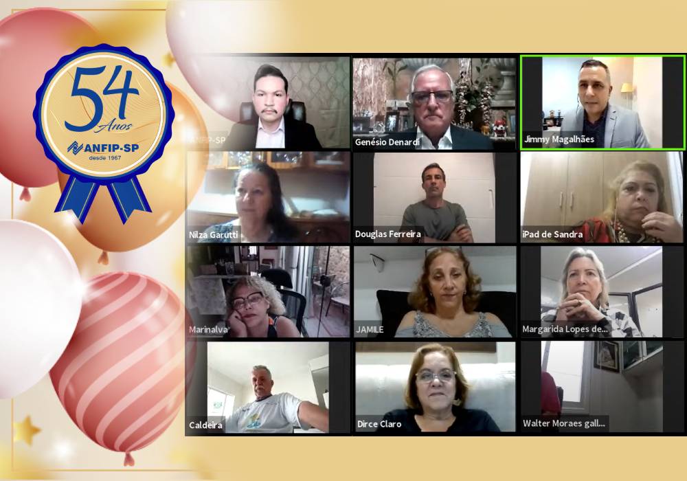 Associados e autoridades prestigiam live dos 54 anos de atuação da ANFIP-SP