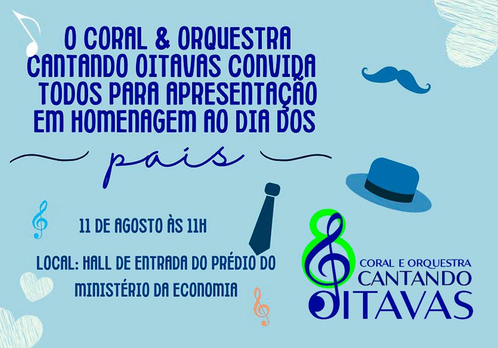 Coral Cantando Oitavas fará apresentação do Dia dos Pais nesta quinta-feira (dia 11)