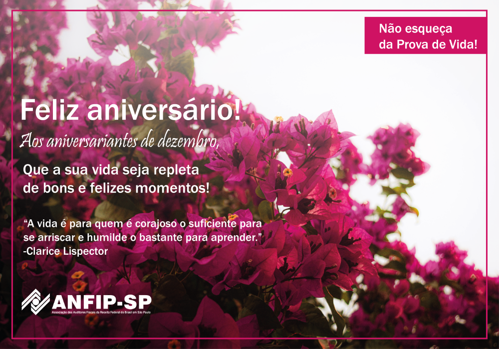 ANFIP-SP parabeniza os aniversariantes do mês de dezembro
