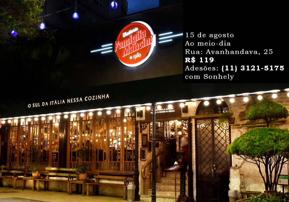 Almoço mensal de agosto será na Pizzaria Famiglia Mancini no dia 15; participe!