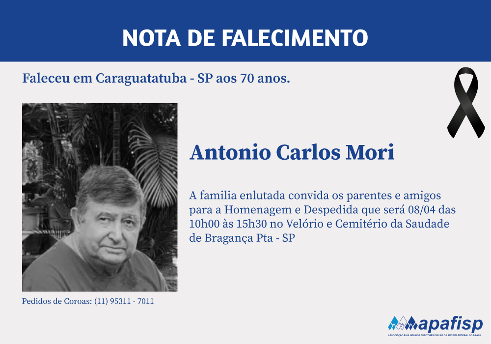 Nota de falecimento: Antonio Carlos Mori