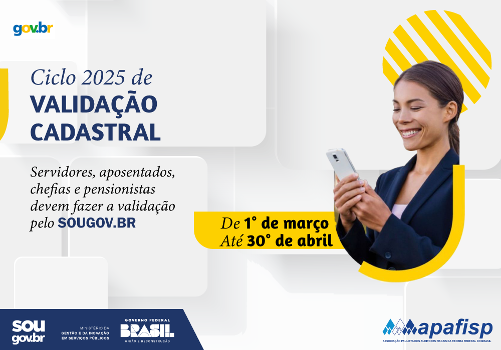 SOUGOV: associados devem realizar validação cadastral até 30/04