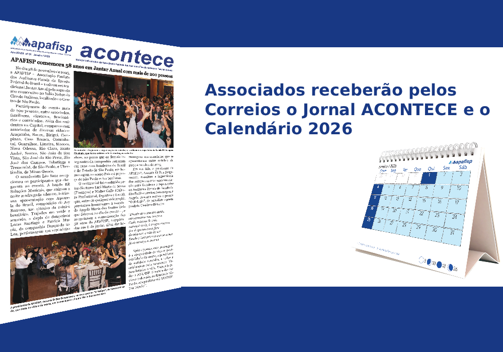 Jornal ACONTECE de janeiro traz a celebração dos 58 anos da APAFISP no Jantar Anual